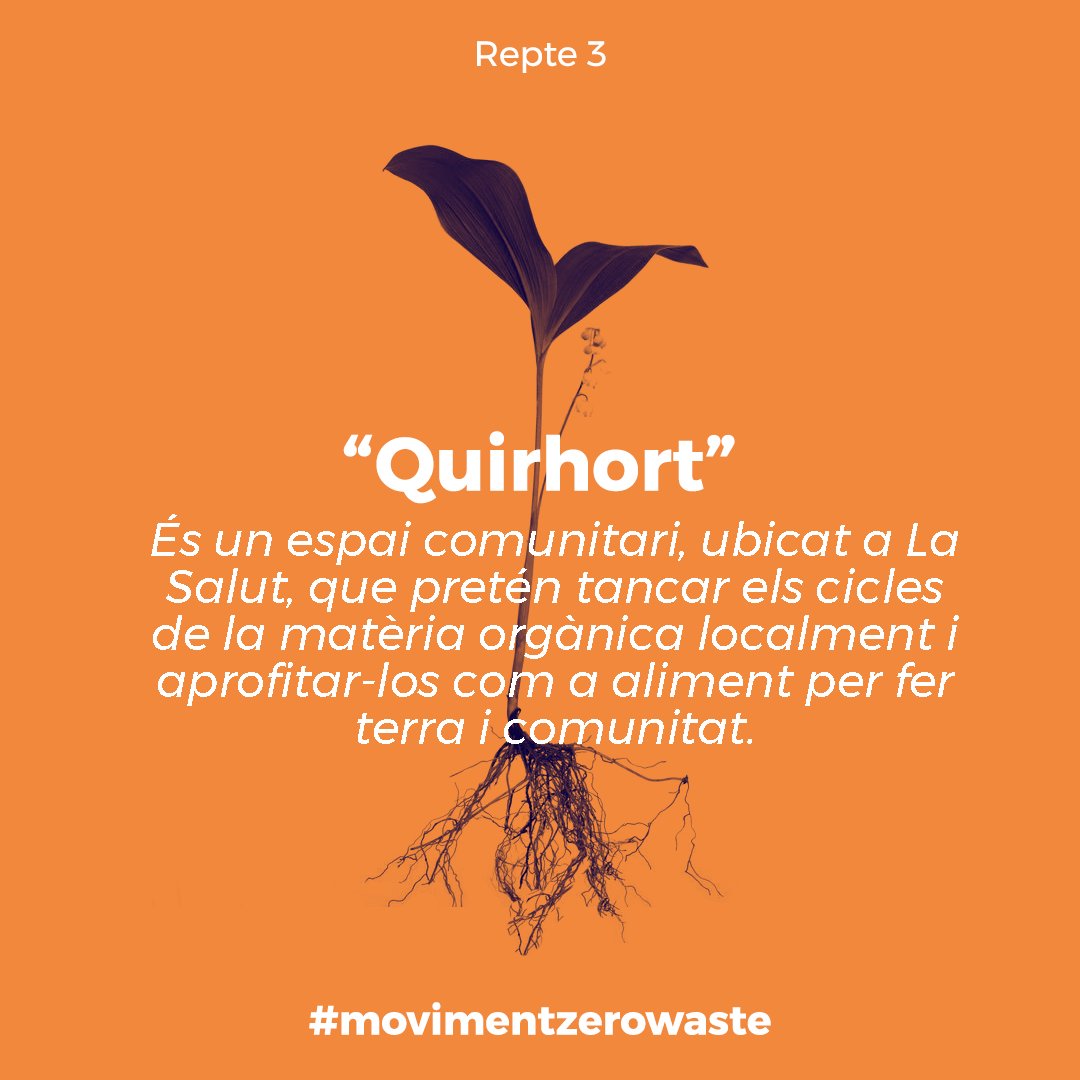 (3.4.) "Quirhort" és un espai comunitari ubicat al barri de La Salut que pretén tancar els cicles de la matèria orgànica localment i aprofitant-los com a aliments, per fer terra i comunitat 
<a href="/SBCBarcelona/">SBCBarcelona</a> <a href="/espigoladors/">Espigoladors</a> #zerowaste #movimentzerowaste #malbaratament