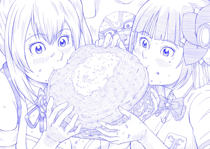 お題箱から『バカでかいハンバーガーを頬張る葵ちゃん』です。
大きすぎたので、ハンバーガー大好きなミライアカリちゃんに来てもらいました!!
「アカリのお口には大きすぎるよ～」「何言ってるのアカリちゃん?」
「ブラザー最近食べ過ぎてない・・・?」
#富士葵 #葵の絵 #アカリギャラリー 