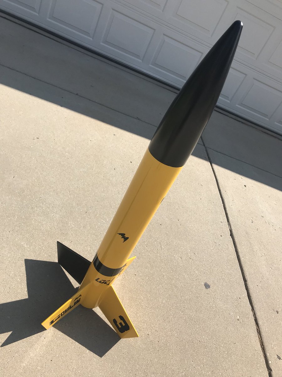 modelrocketguy's tweet photo. I was able to complete the 4β LOC Goblin. The Rocket is traditional yellow with the one black fin.
Dave and Jason, and the rest of the LOC team, THANK YOU! Everyone, order one now!!!
#modelrocketry #modelrockets #rocketry #locprecision @locprecision #locgoblin #goblin #naram60 https://t.co/ZVtmNyN9E7
