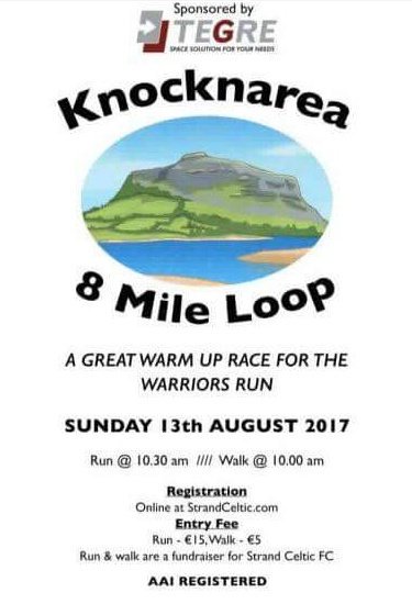 Knocknarea 8mile loop this Sunday at 10:30am a good warm up to the <a href="/warriorsfest/">The Warriors Run</a> and always a great race.