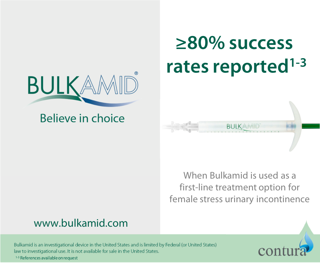 Contura_Intern's tweet photo. Bulkamid reports ≥80% success rates when used as a first-line treatment option. To find out if Bulkamid is right for your patients, visit our website at https://t.co/HaZ2mn9zZV
#believeinchoice #stressincontinence #urethralbulking https://t.co/52Oh9GOH42