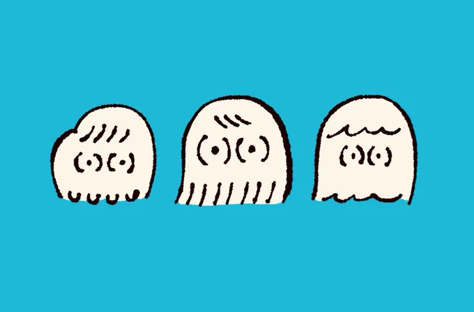 ほかに描いてくれたやつを自分で描いてみたけど、どれも宇宙人感ある 