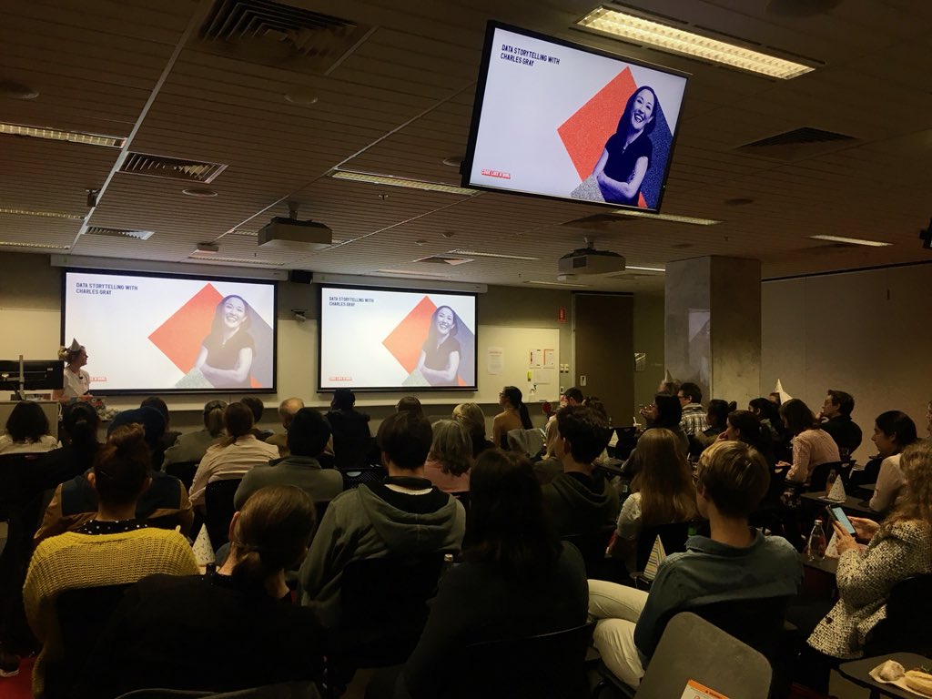 vanessadoake's tweet photo. We’re kicking off our month long series of Data Science Storytelling events with a full house in Adelaide! Your turn next Melbourne, then Sydney + lucky last Canberra. Hear @cantabile’s incredible story + pick up your tix at https://t.co/h2AeXprlls https://t.co/GQoxCBsnmj