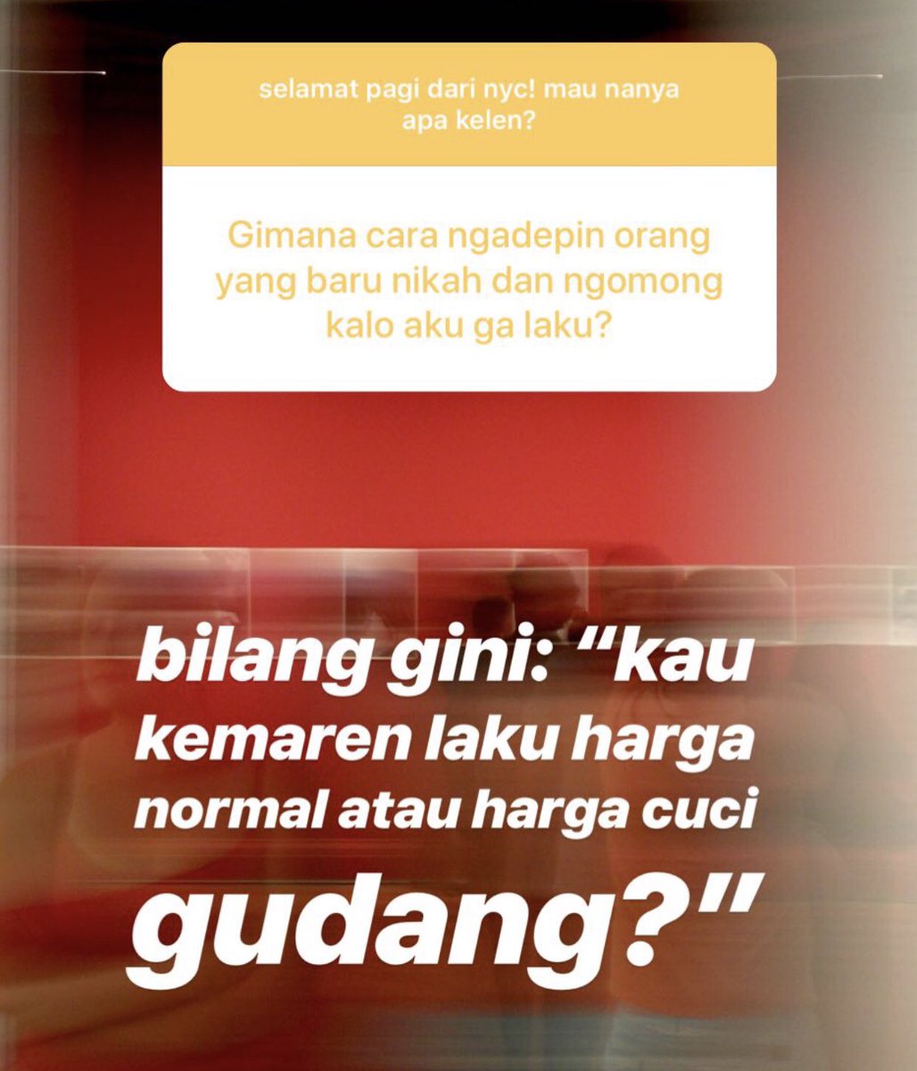 ikanatassa's tweet photo. Q: Kak, gimana cara ngadapin orang yg baru kawin langsung bilang aku gak laku krn blm kawin?
Jawabanku: https://t.co/1nVsLOALkq