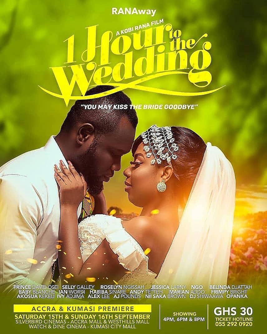 Jblaq99's tweet photo. 15th, 16th September IN CINEMAS and October/November IN UNIVERSITIES. Written, produced and directed by @kobirana. #1hourtothewedding #youmaykissthebridegoodbye #kobiranafilms #Ghfilmstotheuniverse

#GHOPromo 
#IventxGH 
#GivingYouQuality https://t.co/77umcQ4cJR