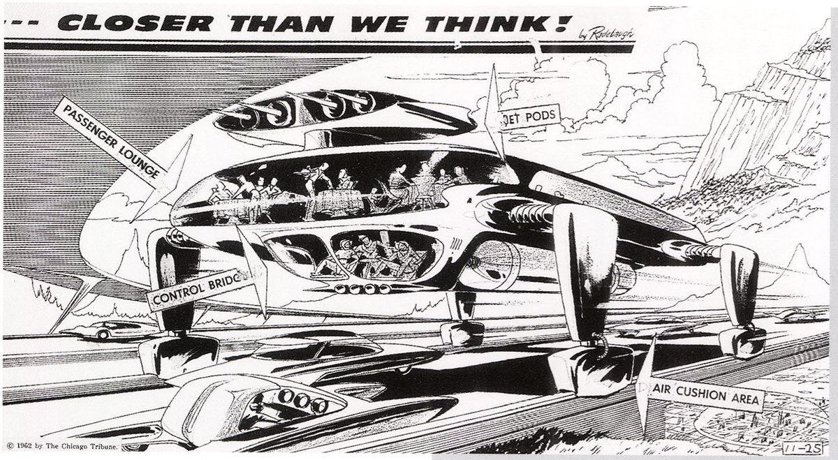 ParallaxRadian's tweet photo. Turnpike Straddlebus, Closer Than We Think, Arthur Radebaugh, 1962. #Straddlebus #future #sifi #illustration #TransitElevatedBus #CloserThanWeThink #Radebaugh @CloserThanThink https://t.co/ICubnioQfD