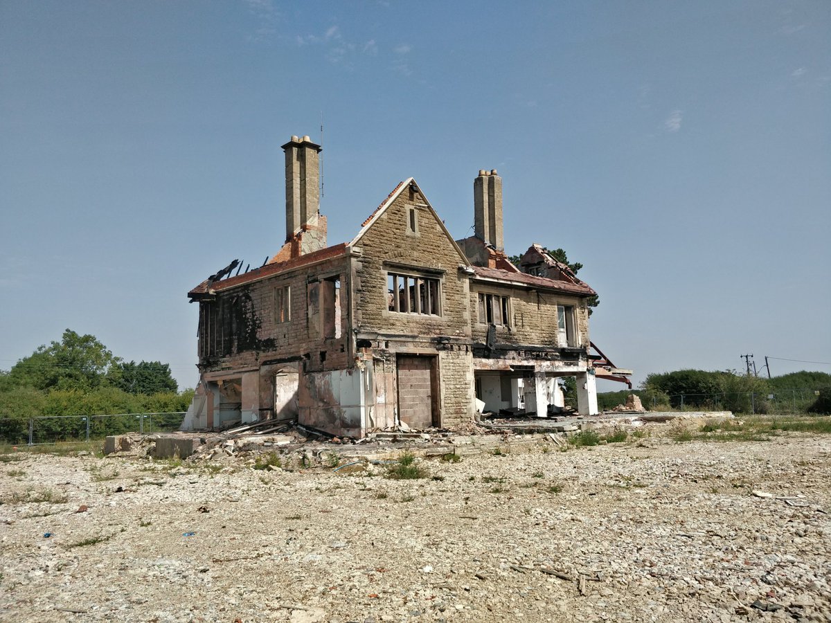 The vicarage part of the old South Marston Hotel which was ruined in a fire. This is the only part left standing now.