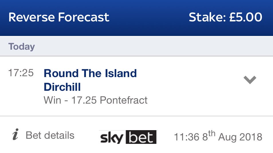 ThatRacingMan's tweet photo. A little bit of fun? #FunForecast
@ThatRacingMan
15:10 Pour La Victoire
17:25 Round The Island
@Raceolly
15:10 Pendo
17:25 Dirchill
Should either forecast land I will personally give away £10 of the winnings!
If both win I’ll double it to £20!
RETWEET to enter. https://t.co/7d1KTDJ13s