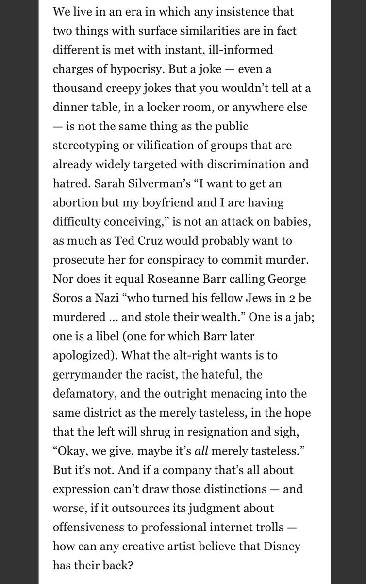 TheHazelHayes's tweet photo. If you really wanna know why James Gunn was fired from #GOTG3, read this. We’ve entered a new era of McCarthyism, folks. The alt-right are successfully silencing prominent liberal figures who speak out against Trump, by treating an offensive joke like an actual criminal offence. https://t.co/gJcAJwTnua