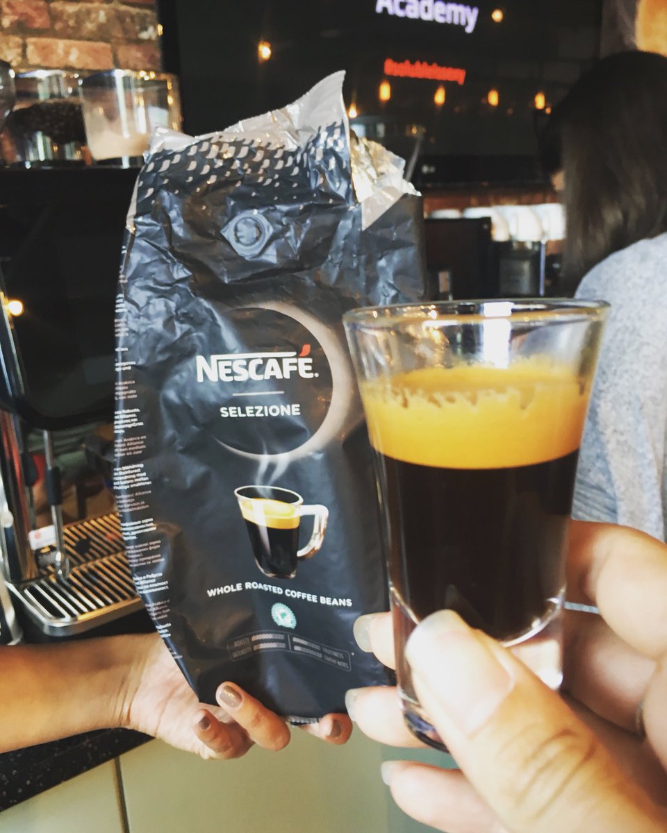 NProHayley's tweet photo. #learning to make the #perfect #espresso ☕️☕️ #nescafé #selezione #beans a perfect blend of #arabica and #robusta https://t.co/7UiMotylL1