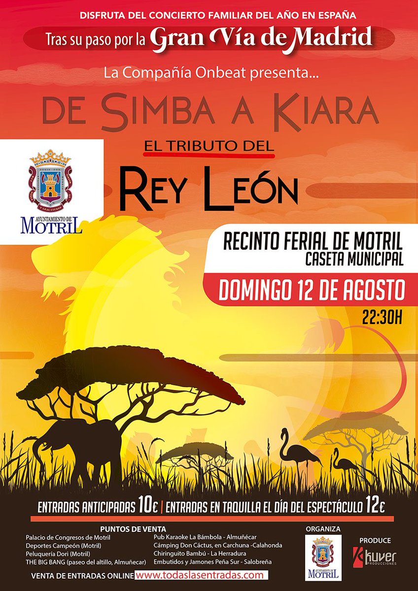 Sabes que un día tienes que llevar a tus hijos, sobrinos, hermanillos a la feria, ¿verdad? El domingo es el mejor, porque es el día del niño. Atracciones con descuento y el Tributo al Rey León en la Caseta Municipal. Apúntate ya y compra tu entrada en puntos de venta o internet.