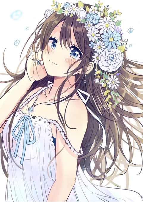 花と少女 