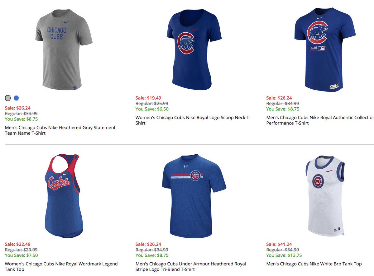 Bleacher Nation on X: Nice - Cubs Nike and Under Armour gear is 25% off  today at the MLB Shop, and you can get free shipping, too:    / X