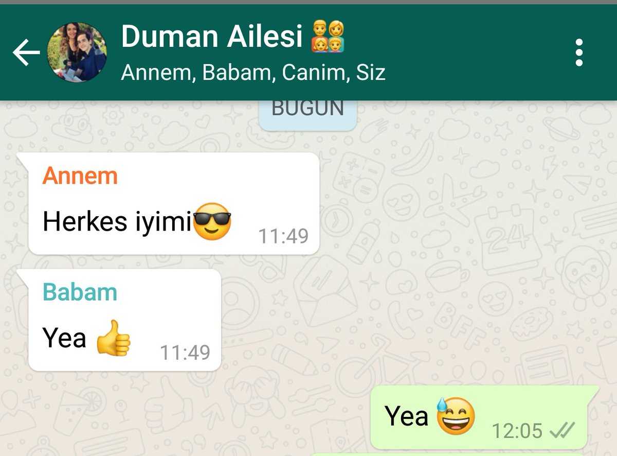 Aile grubunda bu gün 😅