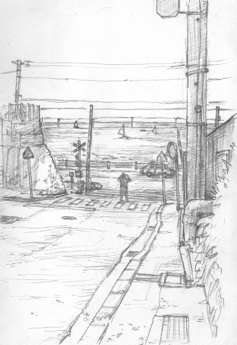 元になった鉛筆画。 