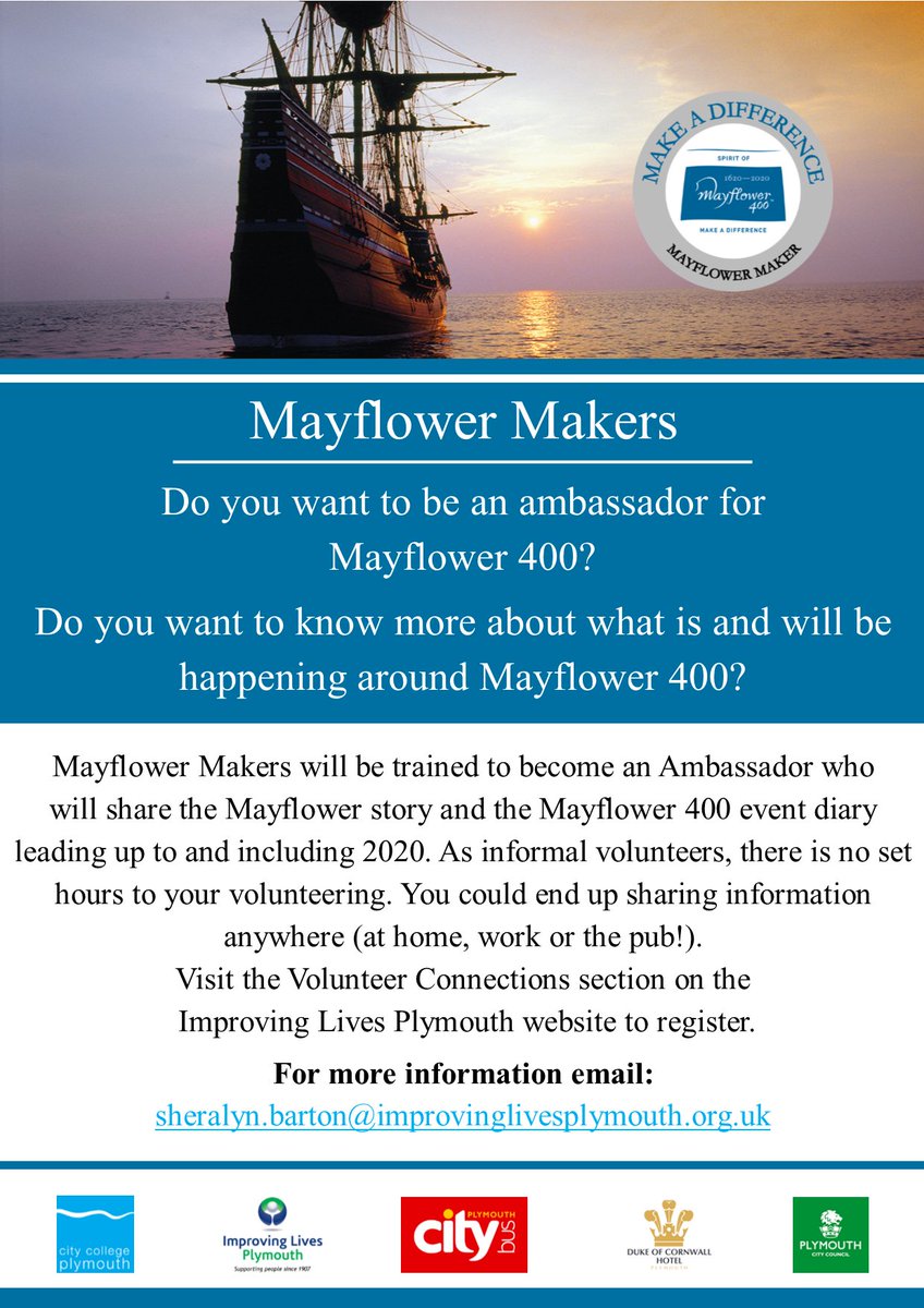 MakeMay400's tweet photo. Are you interested in being involved in #Mayflower400? Sign up to become a Mayflower Maker and share the story of the Mayflower! Visit https://t.co/awsIeSAj8h https://t.co/s6IJACPt3Q