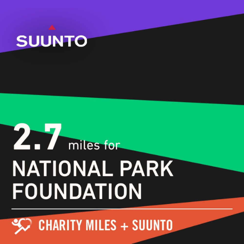arw11991's tweet photo. 2.7 @CharityMiles for @goparks. Thanks to @Suunto for sponsoring me! #MeetYourBetterSelf https://t.co/kjIik5LfEK