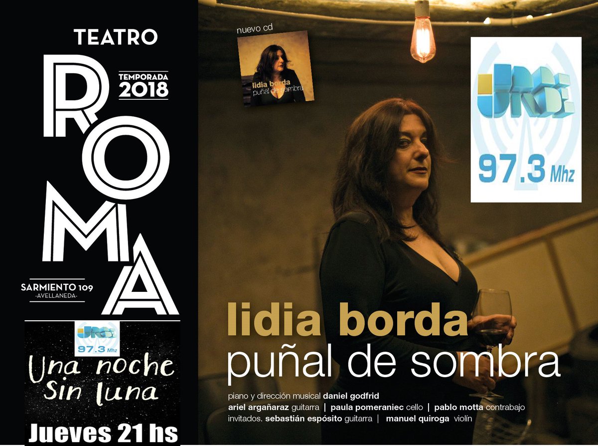 Gaby_Palavecino's tweet photo. Lidia Borda, dos veces ganadora del Premio Gardel a la Música (2011 y 2017) como MEJOR ARTISTA FEMENINA DE TANGO, este #Jueves #Entrevista en @Urbe973 Presentando "Puñal de sombra" su ultimo disco 
@teatro_roma 
@pc_prensa https://t.co/Mzs63USLux