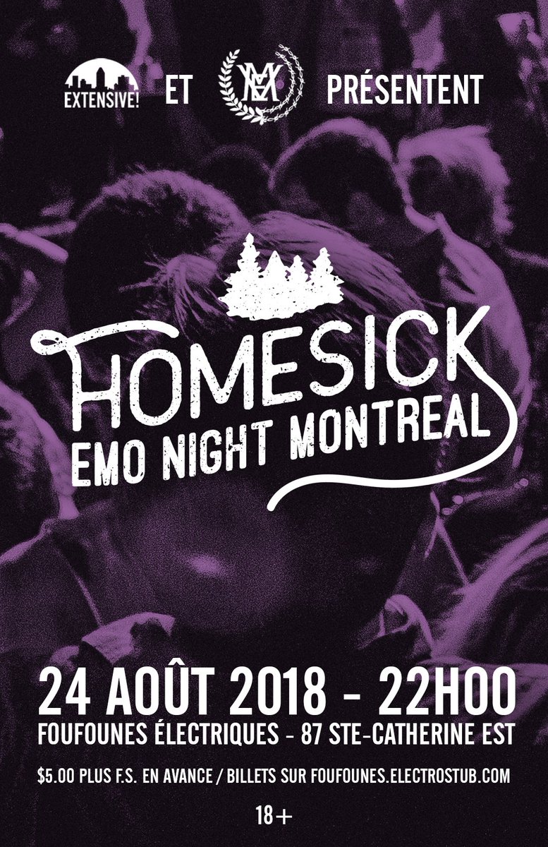 emonightmTL's tweet image. We're back on Friday, August 24th at our local watering hole @foufouneselectriques! Come get your emo on as summer winds down, and be extra sad if you're starting up school again.
