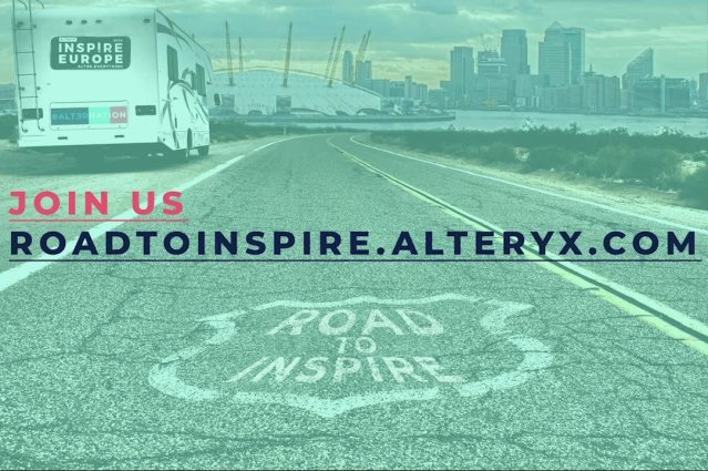 CraigJHiggins's tweet photo. Are you ready to hit the road....to Inspire Europe 2018?! Catch up on the details now with our latest video. Join the #AlterNation and you can win a pass to the conference! #AlteryxEU18 https://t.co/Mv7KBcFg3O https://t.co/WKtjkBvPZC