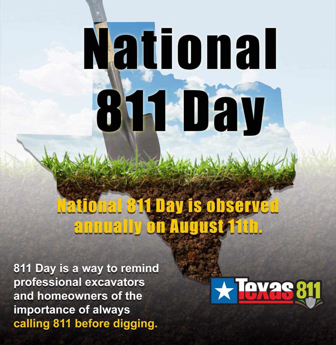 texas811's tweet photo. Did you know digging without calling 811 first increases the chances you’ll knock out utility service for you or your neighborhood? You definitely don’t want to be the person who cuts the cable and prevents people from watching their favorite television shows. #811Day #iDigTX811 https://t.co/hY00tGXe4Y