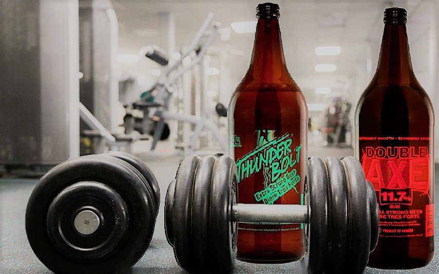MinhasMicrobrew's tweet photo. Our beers may not be able to lift more than you but they are still extra strong! Thunder Bolt and Double Axe available 1.18L! #ExtraStrongBeer #MinhasBrewery #YYC https://t.co/tixlz9KxBW