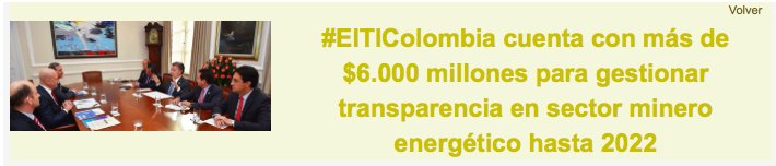 El nuevo gobierno confirma su apoyo a la iniciativa EITI para la transparencia en el sector minero energético respaldado desde el Presupuesto General de la Nación (PGN) y bajo la cooperación internacional #EITICOLOMBIA #minminas