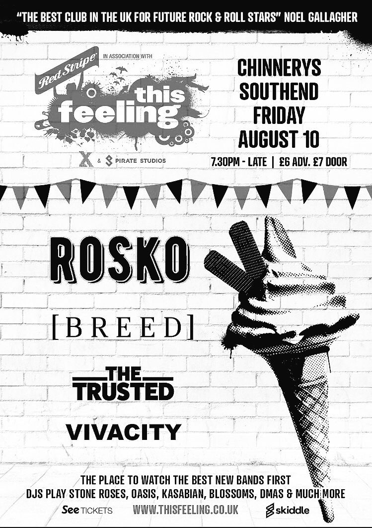 The day of reckoning is nearly here. <a href="/This_Feeling/">This Feeling</a> are about to venture into the depths of Essex, where the stilettos are white and the future is bright. 

We bring the noise, you bring the boys.

Tickets available on 
<a href="/seetickets/">See Tickets</a> and <a href="/skiddle/">Skiddle</a>