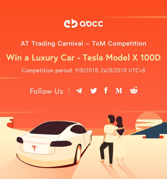 ABCCExOfficial's tweet photo. 🔥AT Trading Competition🔥
Date: 9/8 - 24/8
1⃣Daily Rewards for the top 50 traders - smaller traders enjoy the high rewards for holding AT
2⃣Tesla Model X 100D as the Gran Prize 
3⃣Check your real-time ranking
Check the dedicate link and read the T&amp;C
https://t.co/8Dj5e2W3dQ https://t.co/zakIiqN2uC