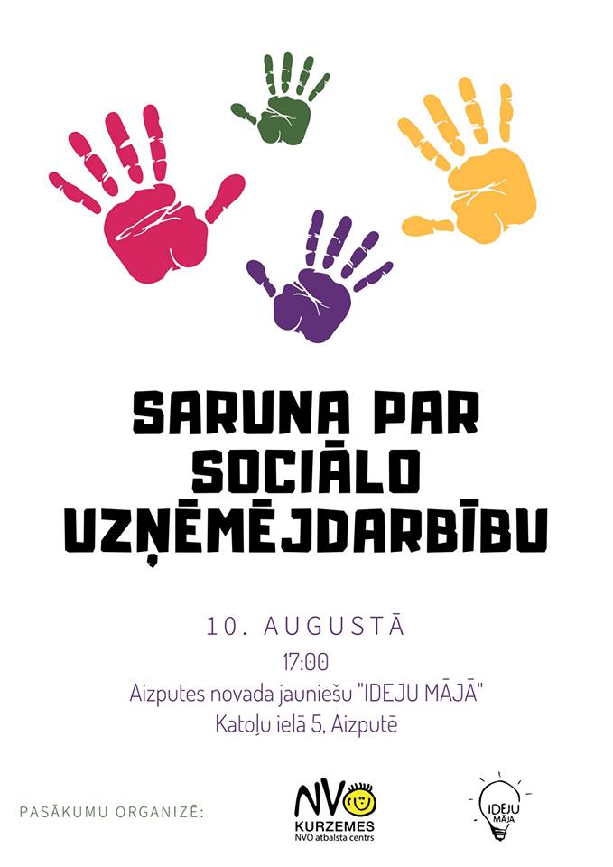 Šo piektdien Aizputē plkst. 17:00 uz terases un pufos - saruna par to, kas īsti ir sociālā uzņēmējdarbība ar tās īstenotājiem un idejas vēstniekiem! Mēs ar tur būsim un piedalīsimies! facebook.com/events/1863221…