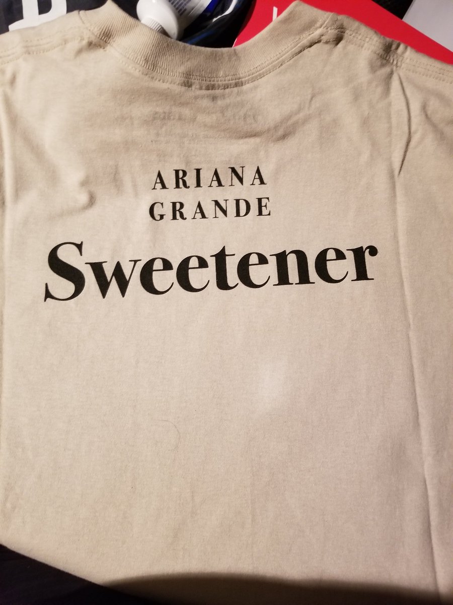 Ger_ormonde's tweet photo. Finally got my @ArianaGrande #Sweetener #preorder shirt cant wait for the album only couple days left♡ https://t.co/IhC1S2sdlu