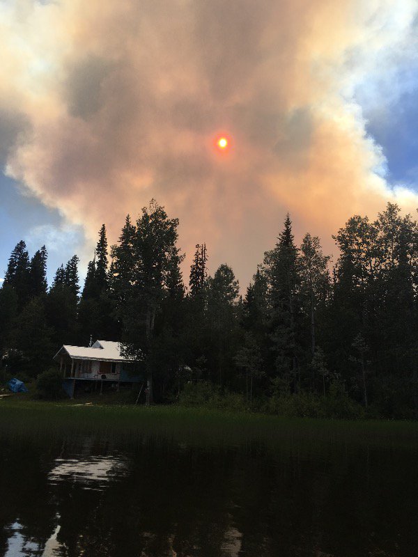DNVFRS's tweet photo. DNVFRS's Structural Protection Crew working hard to protect structures threatened by the Wildfire currently  burning on the west shore of Babine lake near Smithers, BC. #BCwildfires #fireprotection #firesafety #DNVFRS https://t.co/CdPixOcMdz