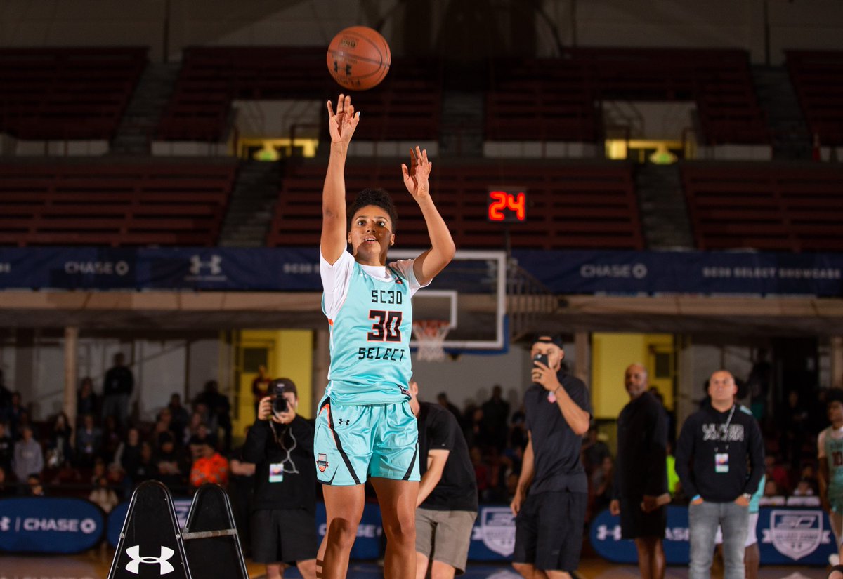 LaChinaRobinson's tweet photo. For the 1st time, top girls basketball players were invited to #SC30SelectCamp &amp; what happens? Azzi Fudd wins the 3pt shooting contest, @StephenCurry30’s specialty! @warriors assistant Bruce Fraser had already said “she may be the best shooter in our camp” #BasketballisBasketball https://t.co/l0LbICDKIv