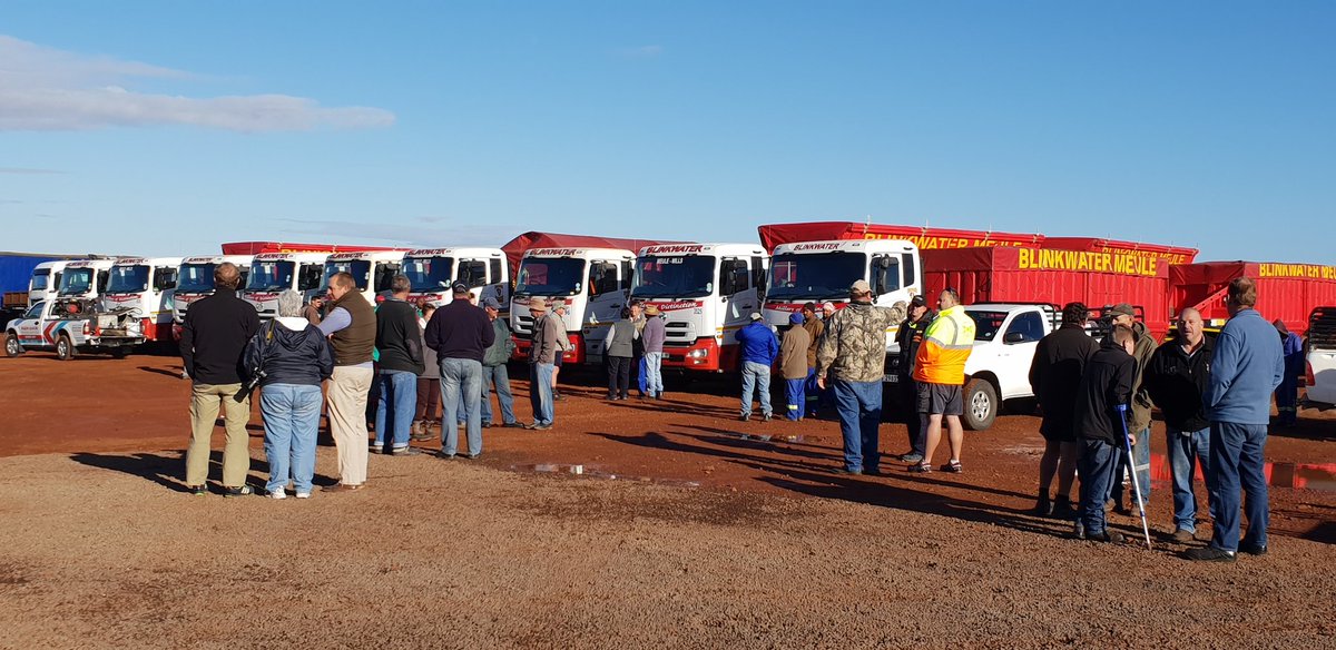 MrCow_man's tweet photo. #WCDrought A convoy of ten trucks carrying 350 tons of maize arrived in the Southern Cape this morning to drop off the much needed animal feed for drought stricken farmers #sabcnews https://t.co/Lq7F0HKvqI