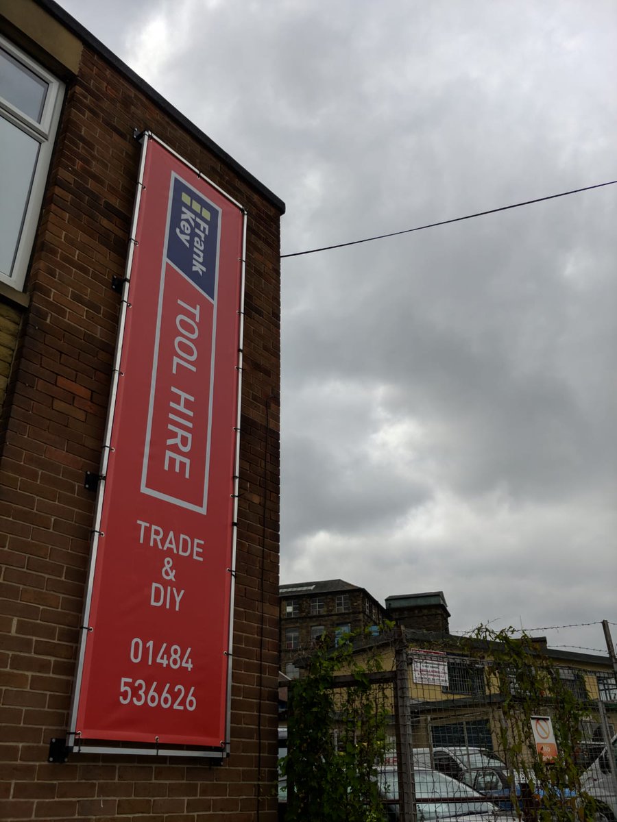 SignsExpressHud's tweet image. Great new Wind Resistant Mesh Banner for Frank Key Tool Hire. 
.
.
#signs #signage #meshbanner #construction branding #banner
Banner done by #Signs Express Huddersfield.