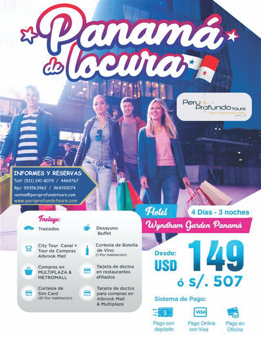 PeruprofundoT's tweet photo. Conoce Panamá y aprovecha esta increíble promoción 🌎✈️
Ubicanos: Av. Larco 101, Miraflores 🏢
Informes: (01) 2418079 o 993563962 📞
#Peruprofundotours #hastadondequierasllegar
#viajerosporelmundo #Miraflores #Peru #Panama https://t.co/YpzAAlq3kD