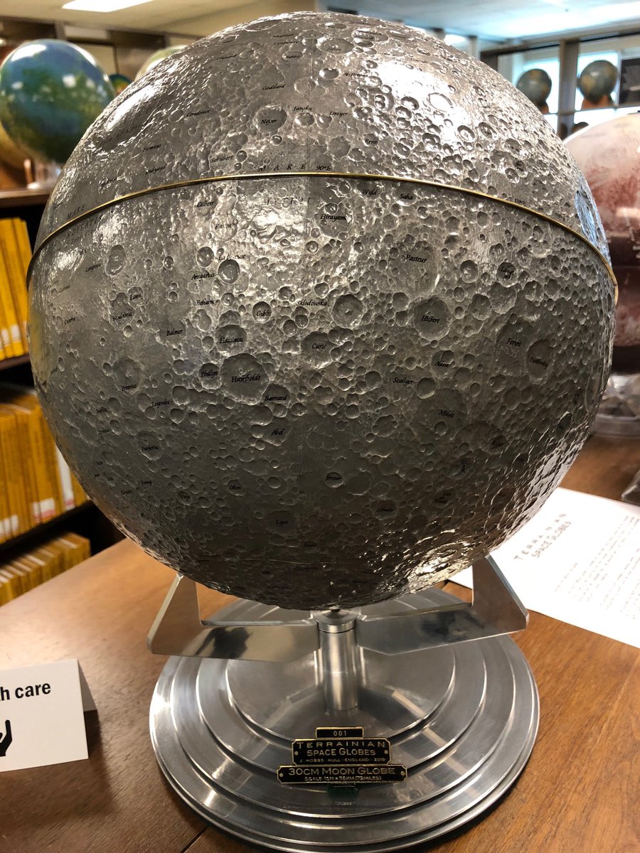 LPItoday's tweet photo. New addition to the LPI library! A new Moon globe from Terrainian Space Globes. https://t.co/XISGvQq7sH