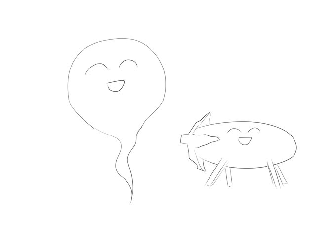 お盆休みに入った思想くん #思想くんアート 