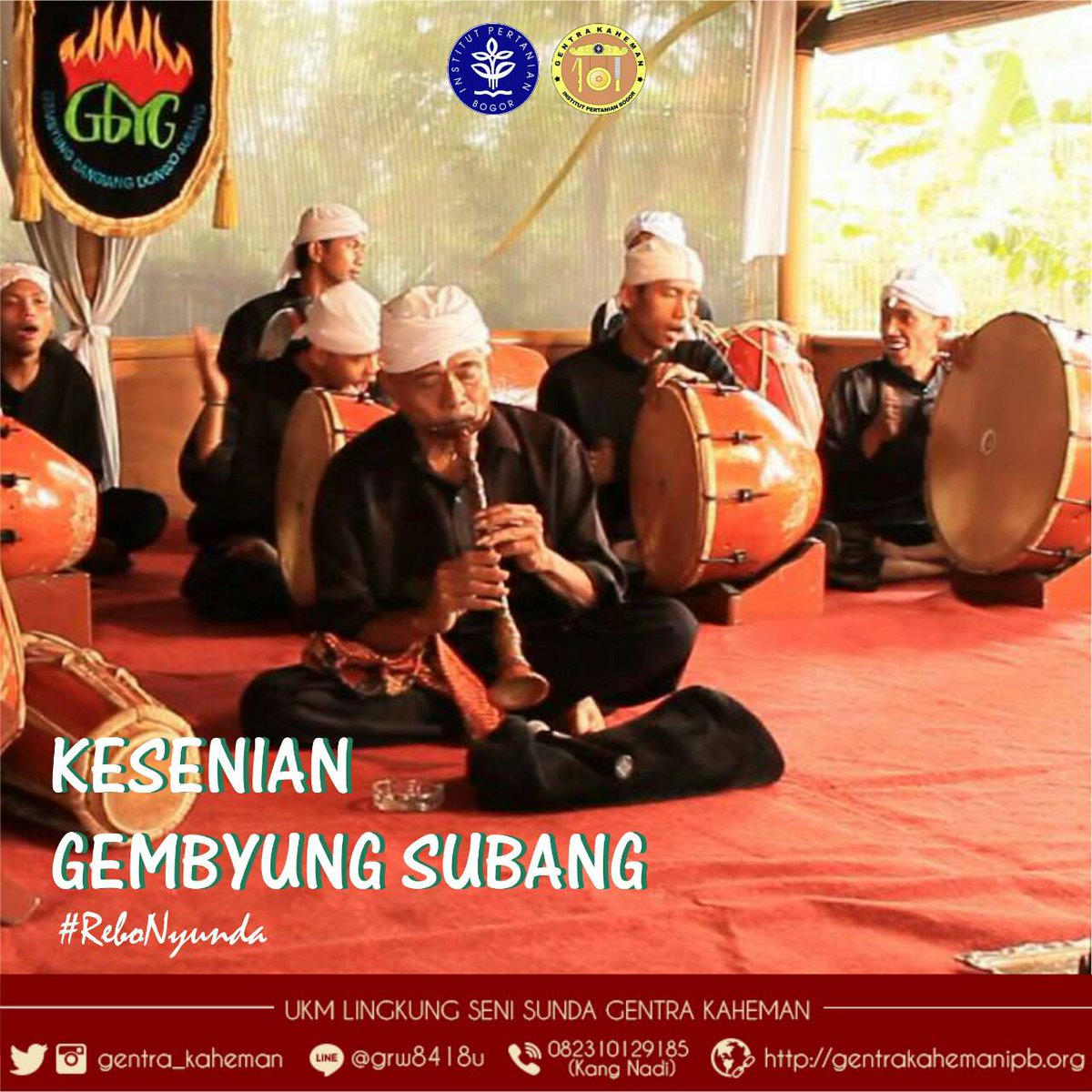 [REBO NYUNDA: KESENIAN GEMBYUNG SUBANG]

Gembyung ngandung nilai katauladanan nu dijadikeun tuntunan hirup. Kasenian ieu munggaran dimekarkeun dina sumebarna agama Islam. 

Baca selengkapnya di gentrakahemanipb.org/2018/berita/re…