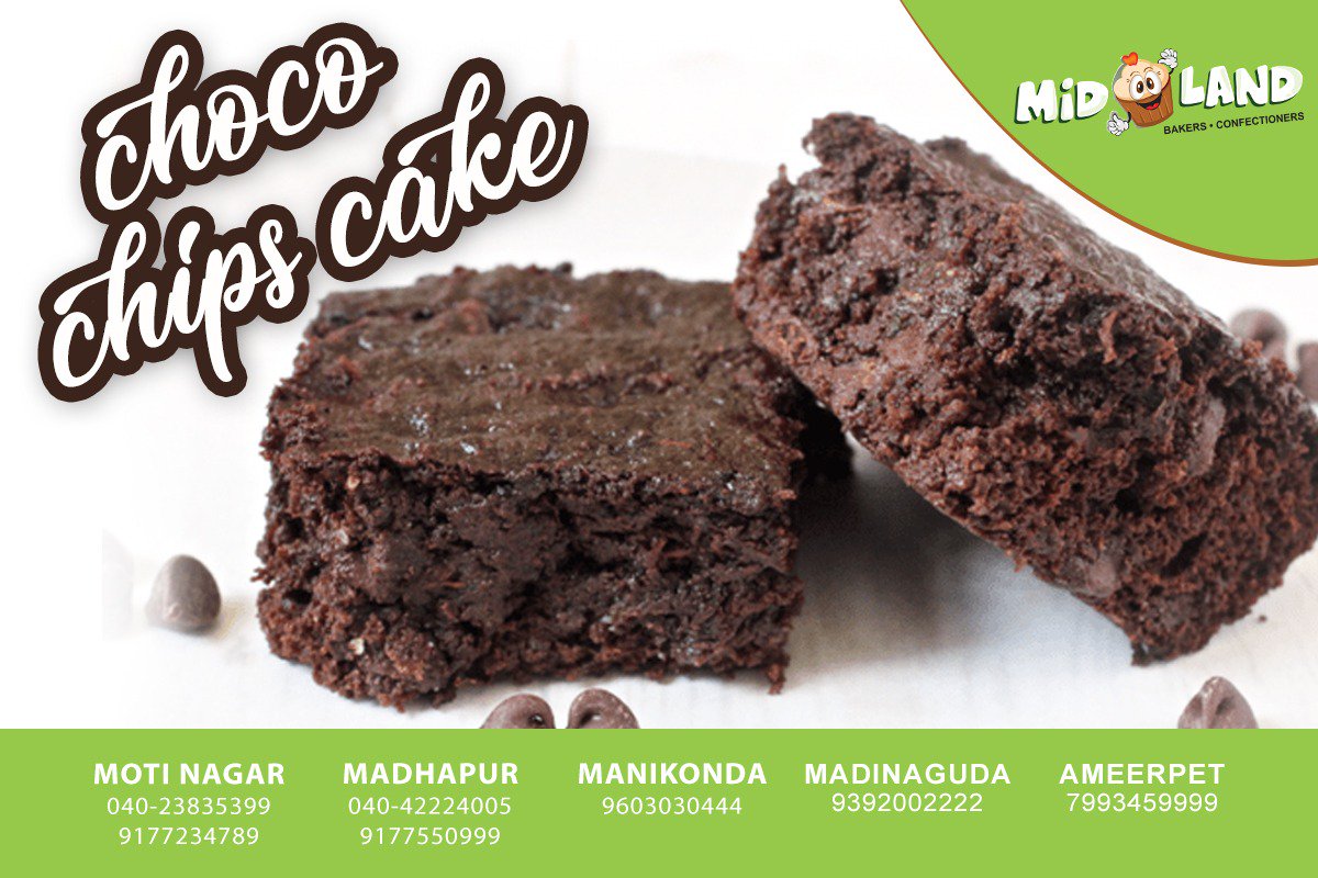 midlandbakers's tweet photo. Love for chocolate is always eternal. Taste the #ChocoChipCake only at Midland Bakers
Follow us on twitter: https://t.co/bVhgyRWjx7\
#foodie #Bakes #delicious #yummy #foodlovers #midlandbakers #hyderabad https://t.co/eKzxbrvHnB