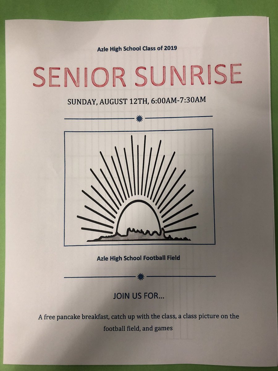 azleclassof2019's tweet photo. Come by the the stuco table and order your Senior Sunrsie shirt. Help support the class of 2019! https://t.co/MZZM4WhMfR
