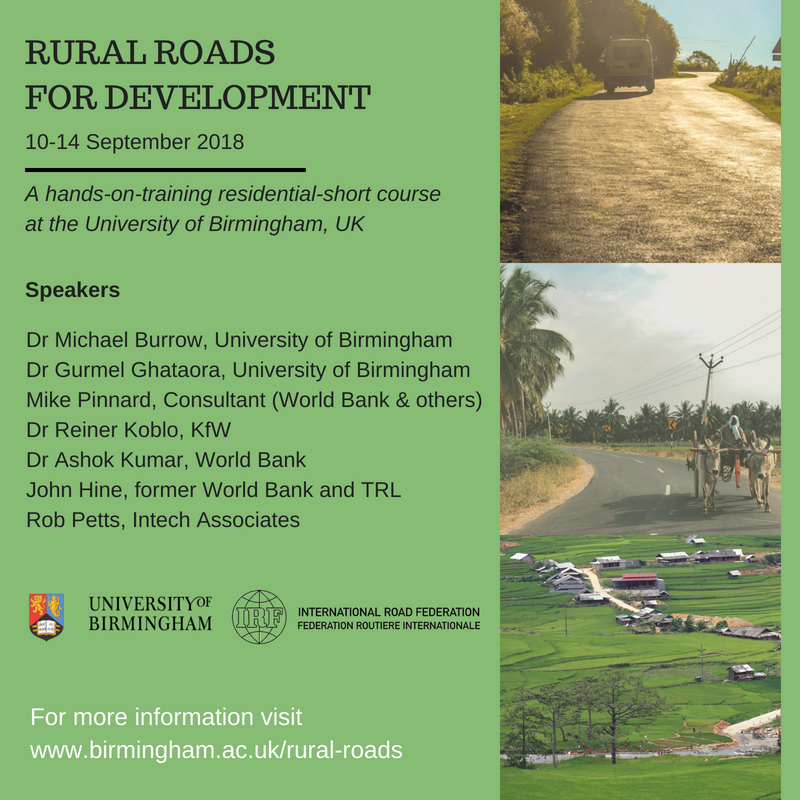 IRFofficial_org's tweet photo. Rural Roads for Development Course (10-14 Sep 2018)
Join participants from road agencies, research & funding organisations in Asia & Africa #RR4D18 #roadtraining #roadresearch #rural
Registration: https://t.co/mkUHWO4Z82 https://t.co/nci1A9Gw5K