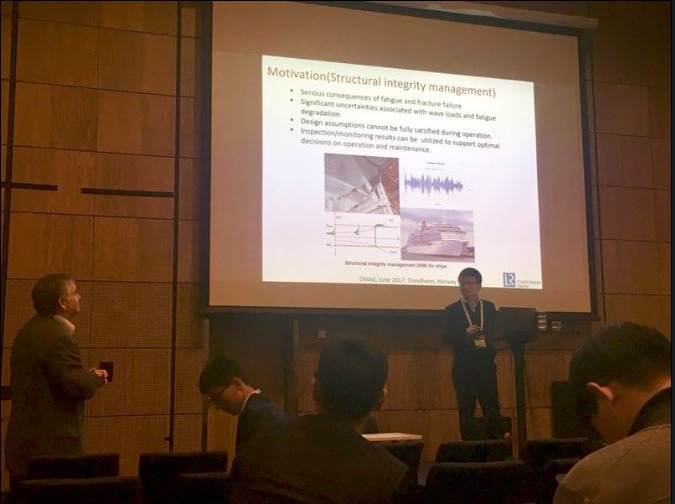 TRUSSITN's tweet photo. #ESR Guang Zou @MSCActions #blogging about his paper presentation at 36th OMAE conference in Norway. Read:https://t.co/uKappsoO65 
#Engineering #ShipStructures https://t.co/FpHDGB5pTB