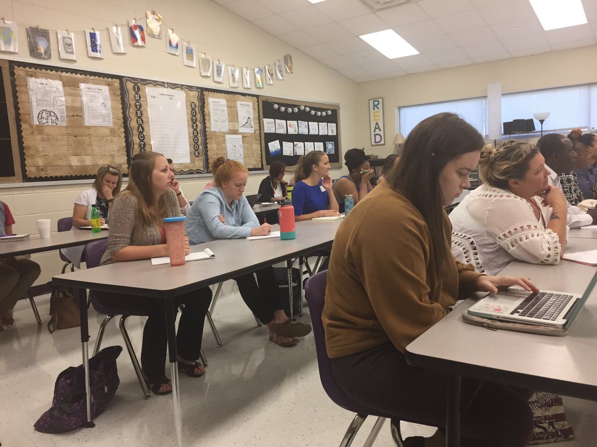 malfoster316's tweet photo. Learning to start the year strong w @CindyQuiggle - divide and conquer w your team, say "yes sir", share your quirks, steal - that's what good Ts do :), prepare for unprepared Ss! @leecoschoolsnc @LCSBeginTeach #WhateverItTakesLCS https://t.co/zxaJXpwiG4
