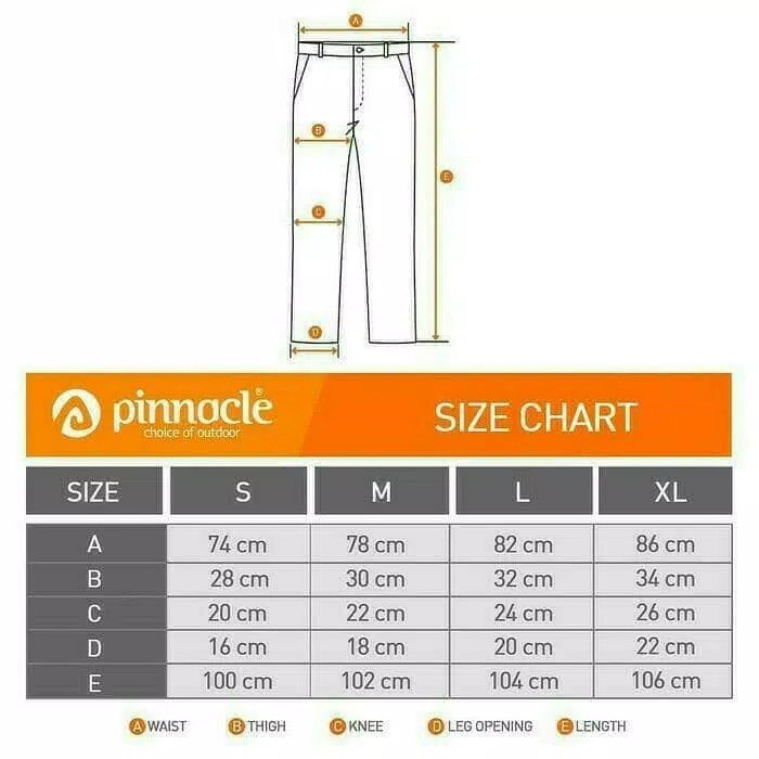 Pinnacle Size Chart