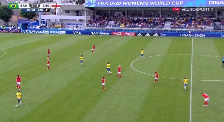 Foetbal247TBG's tweet photo. FT Brazil 1 England 1. Ari Borges scores late goal to keep Brazil's World Cup hopes alive. #U20WWC #BRAENG https://t.co/t5n19DvZx1