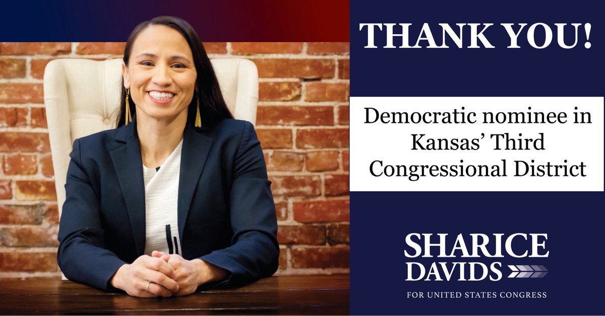 sharicedavids's tweet image. The @KCStar has called it - I’m humbled to be your Democratic nominee in #KS03. 

Thank you to my 5 fellow Dem candidates, who were each a part of energizing our district throughout the primary. I look forward to working w/ them &amp;amp; all of you to change the face of KS politics.