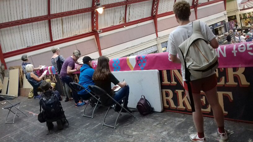 NewArtTeam's tweet photo. Sketch Crawl today @graingermarket1 
Well done everyone for supporting the event and especially @mrmrduckett  for organising.
Please share and follow: @grainger_market_arts_res https://t.co/fyKQ90zSmg