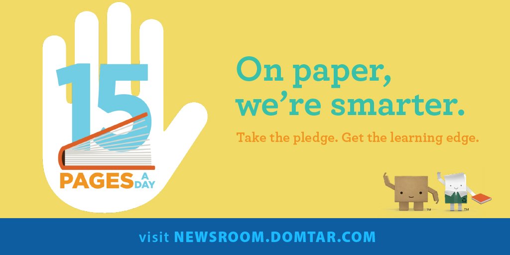 DomtarEveryday's tweet image. The Paper and Packaging Board worked with Young Minds Inspired to bring its #15Pages A Day program into schools. By setting a #classroom reading goal of 15 pages each day, #teachers can help improve educational outcomes. Find out more. ow.ly/KPpn30l2TxO  @HowLifeUnfolds