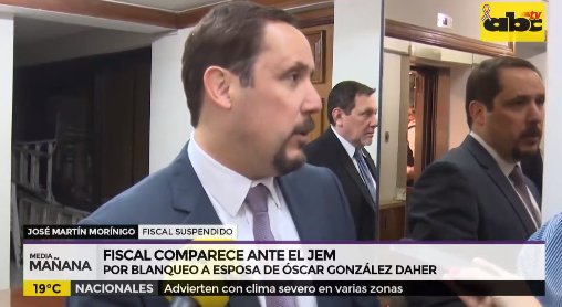 Twitter पर ABC TV Paraguay: &quot;El fiscal José Martín Morínigo se presentó ante el JEM que lo suspendió por desestimar una denuncia contra la esposa del senador Óscar González Daher. #ABCTVpy Seguinos